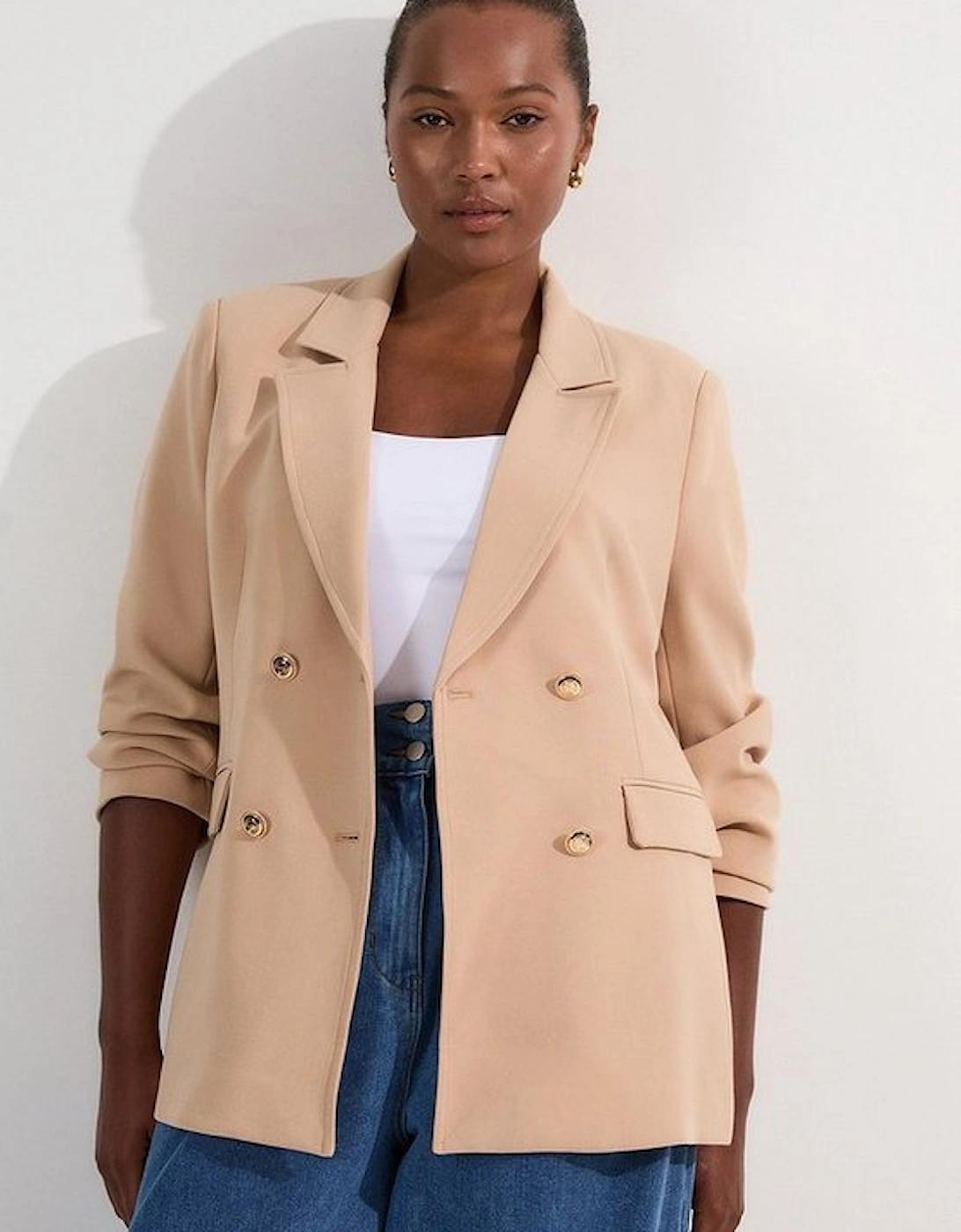 Plus Size Compact Essential Tailored Double Breasted Blazer, 2 of 1