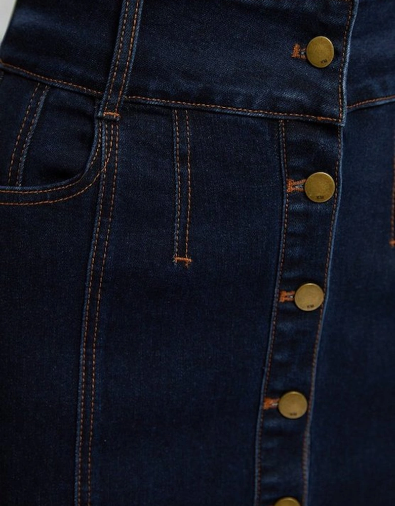 Denim Corset Waist Detail Pencil Skirt