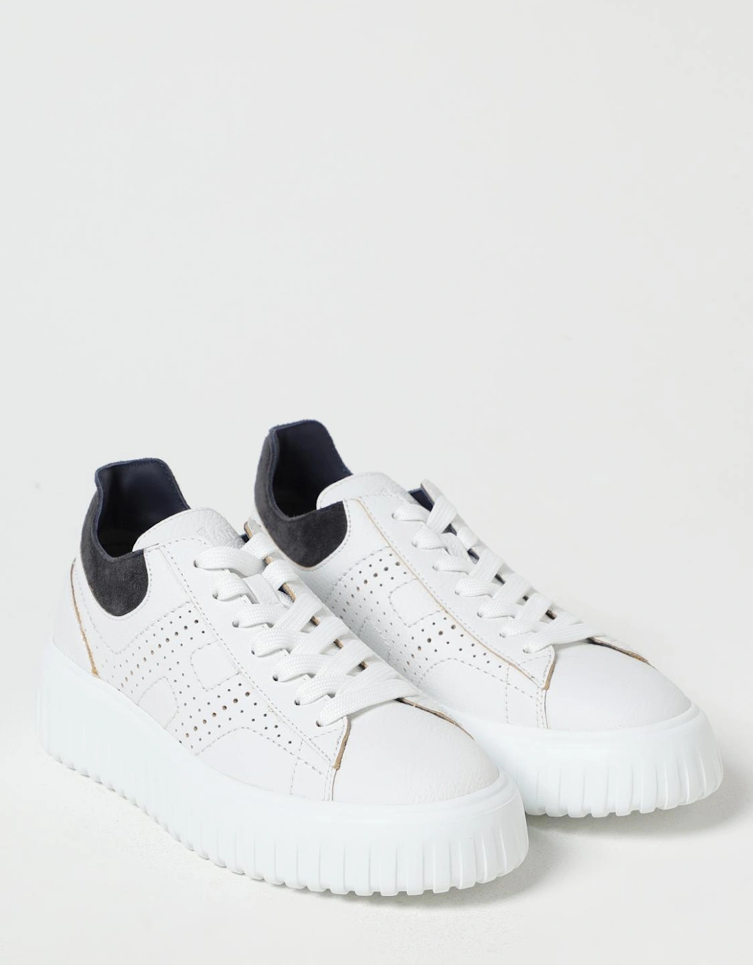 Comfortable Lace-Up Sneakers with Leather Upper and Rubber Sole