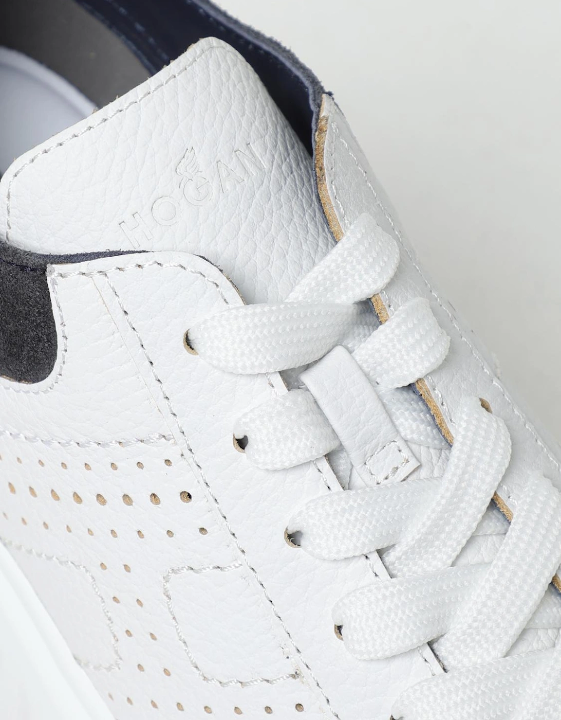 Comfortable Lace-Up Sneakers with Leather Upper and Rubber Sole