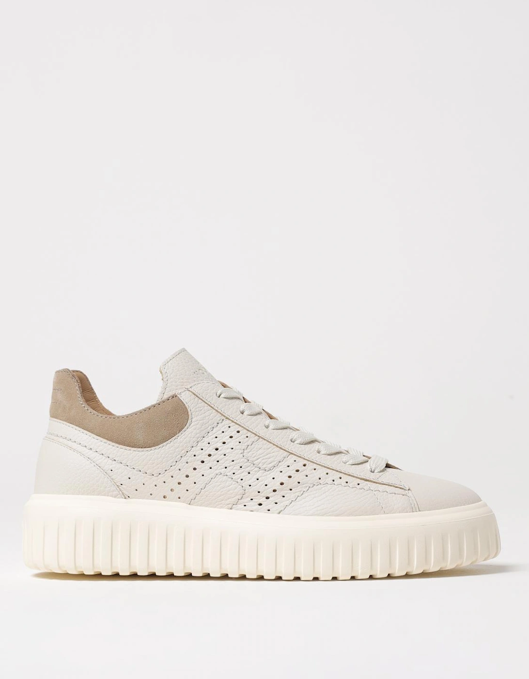 Comfortable Lace-Up Sneakers with Leather Upper and Rubber Sole