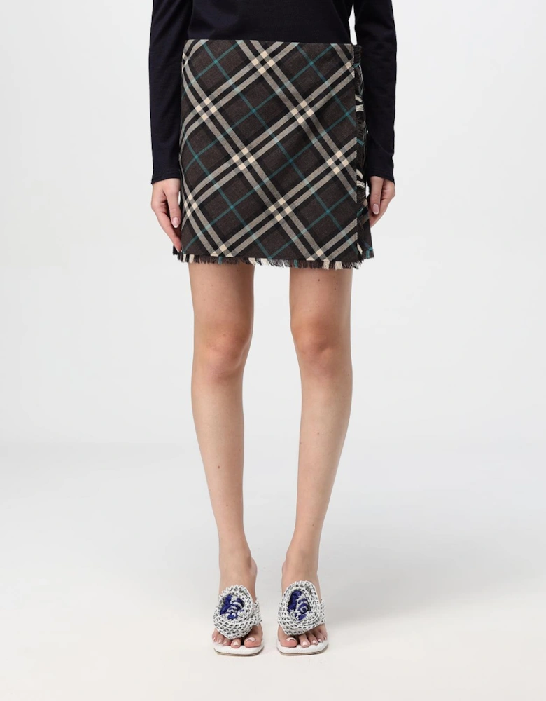 Plaid Mini Skirt Frayed Hem