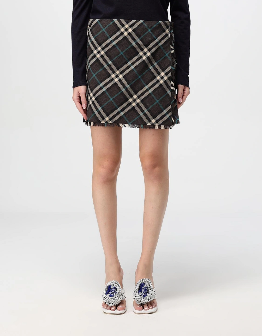 Plaid Mini Skirt Frayed Hem, 6 of 5