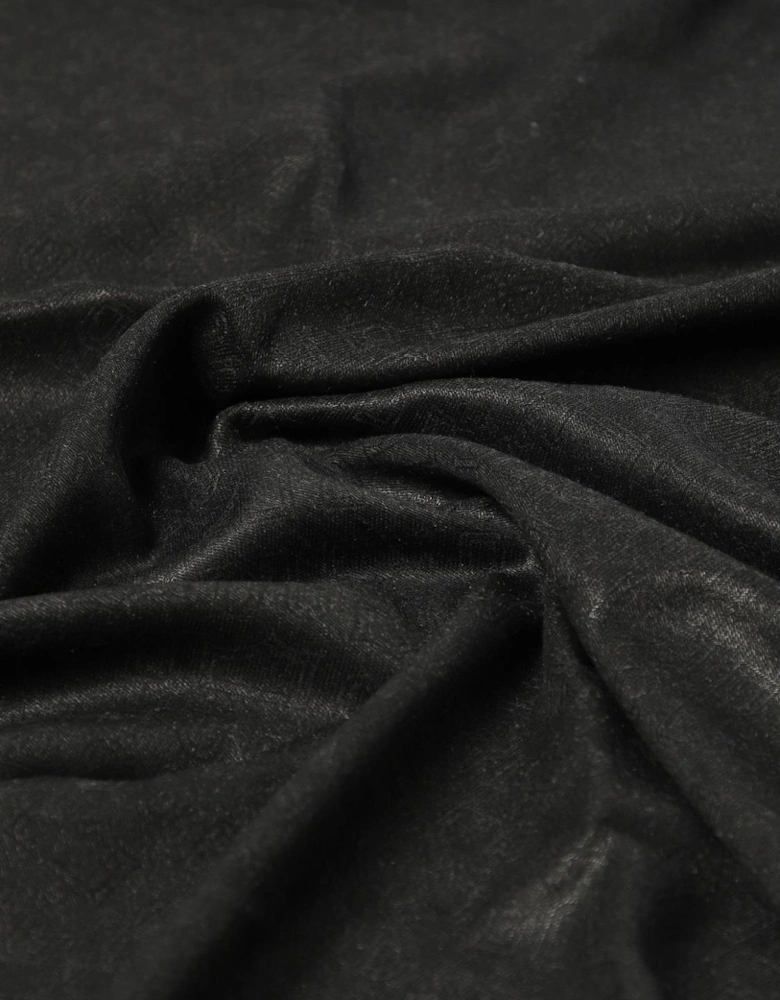 Luxurious Square Scarf Fringe Detail