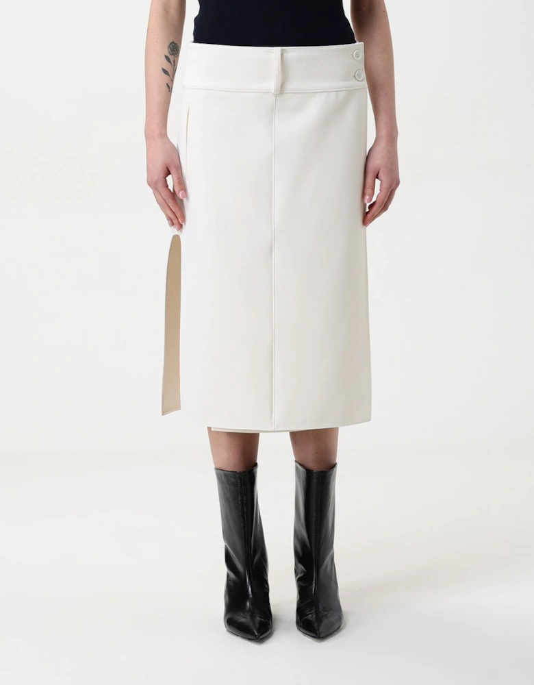 Midi Skirt Side Slit Detail