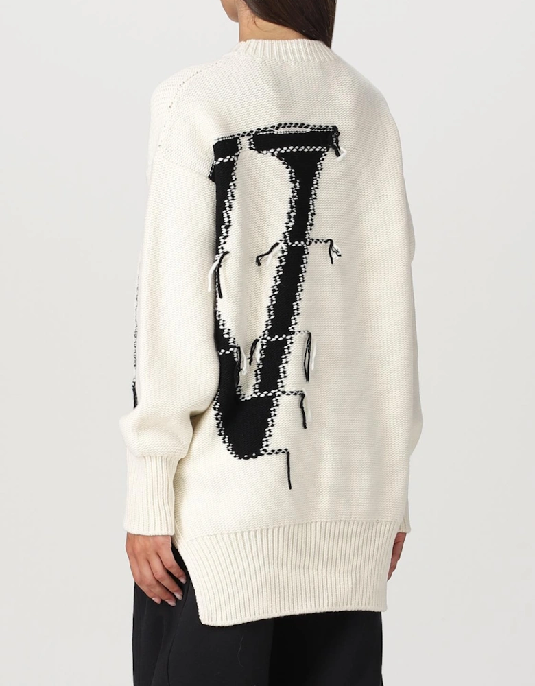 Oversized Knit Sweater Graphic Print
