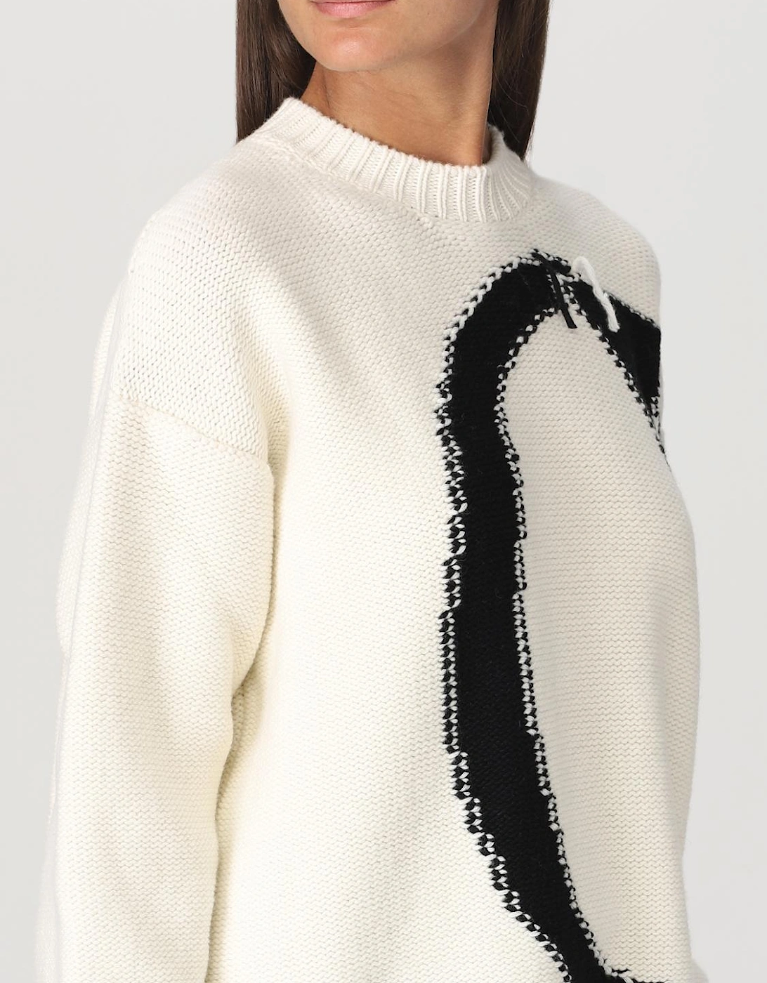 Oversized Knit Sweater Graphic Print