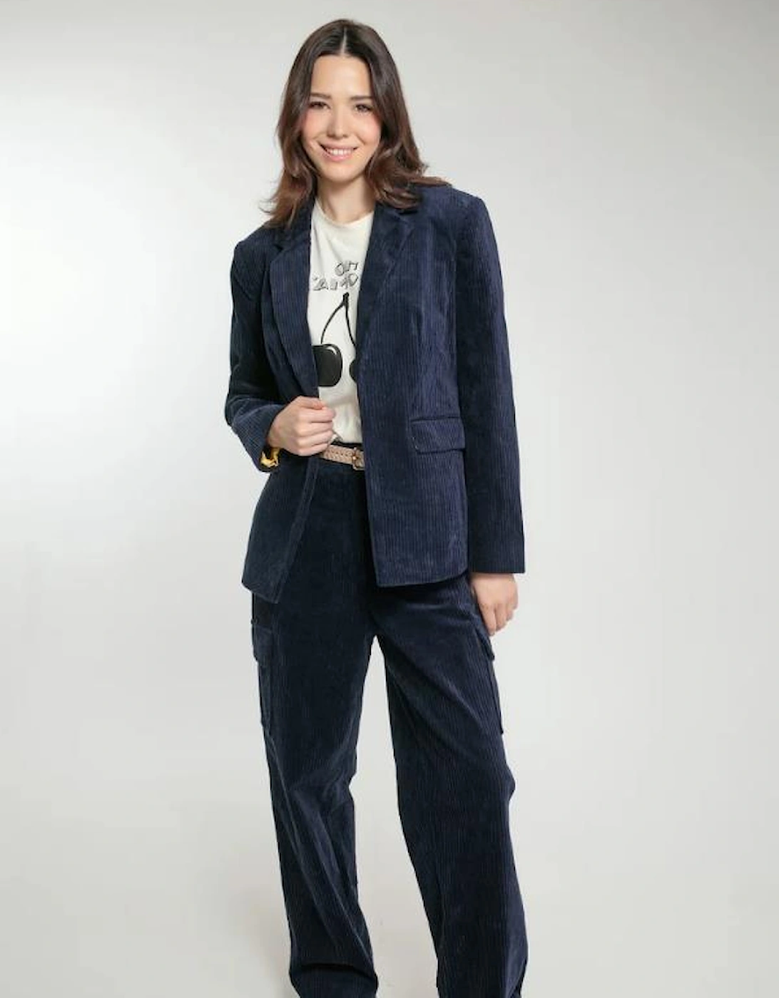 Nooki Design Women's BESSIE CORD CARGOS IN TEAL - Blue/Green - Size: 14