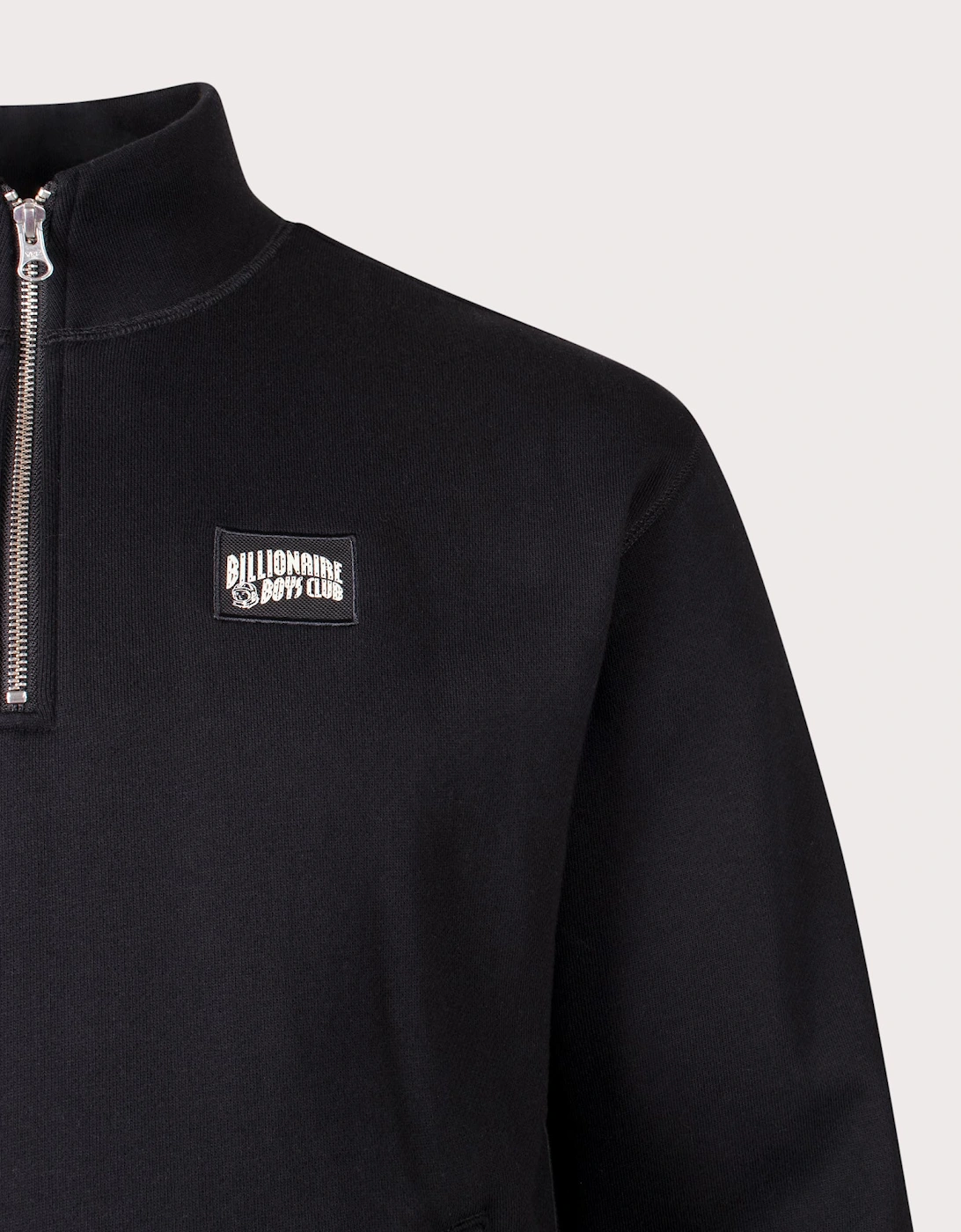 Woven Patch Quarter Zip Sweatshirt