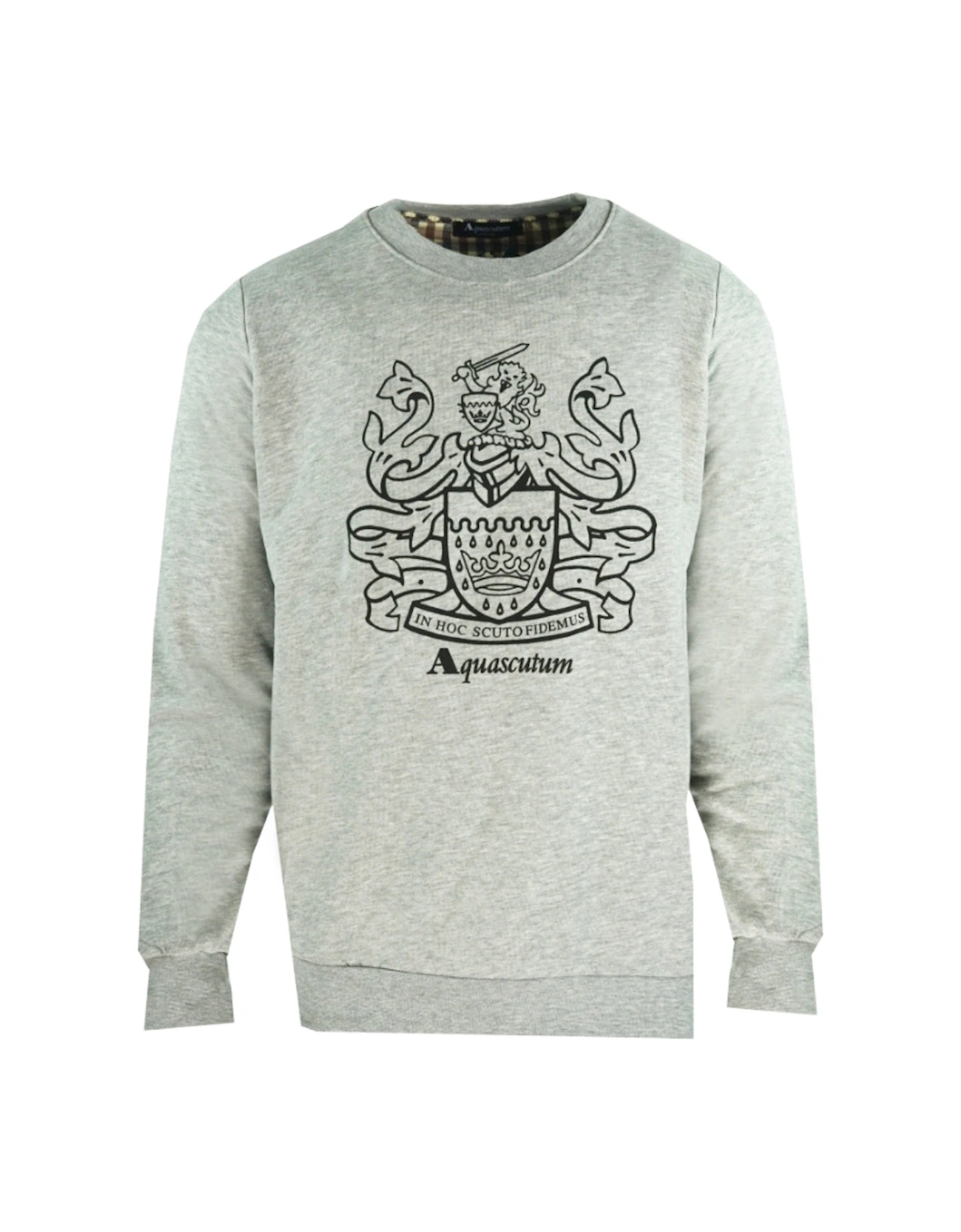 Large Crest Crew Neck Grey Sweatshirt, 3 of 2