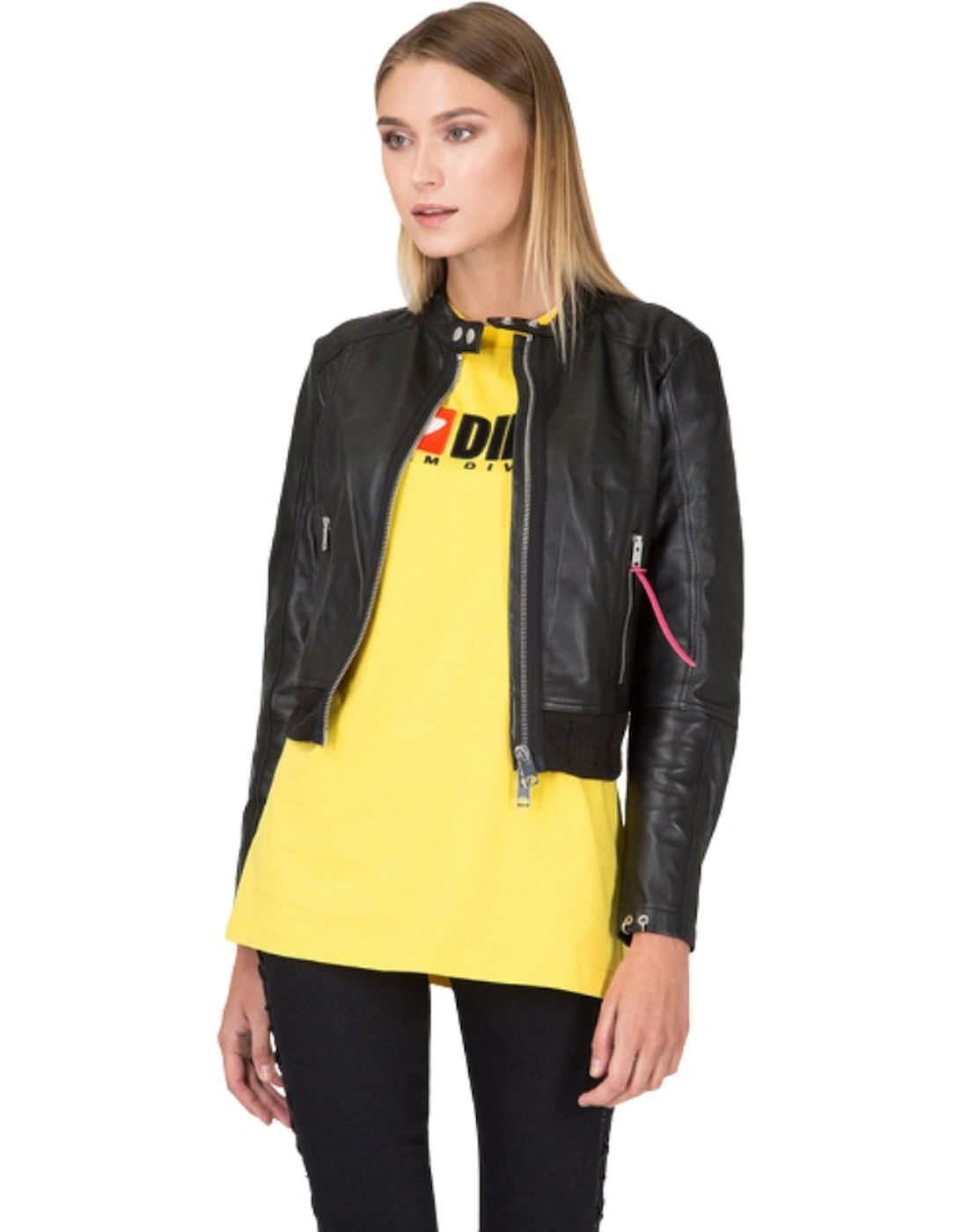 L-Lyssa-C Black Short Cut Black Leather Jacket, 5 of 4