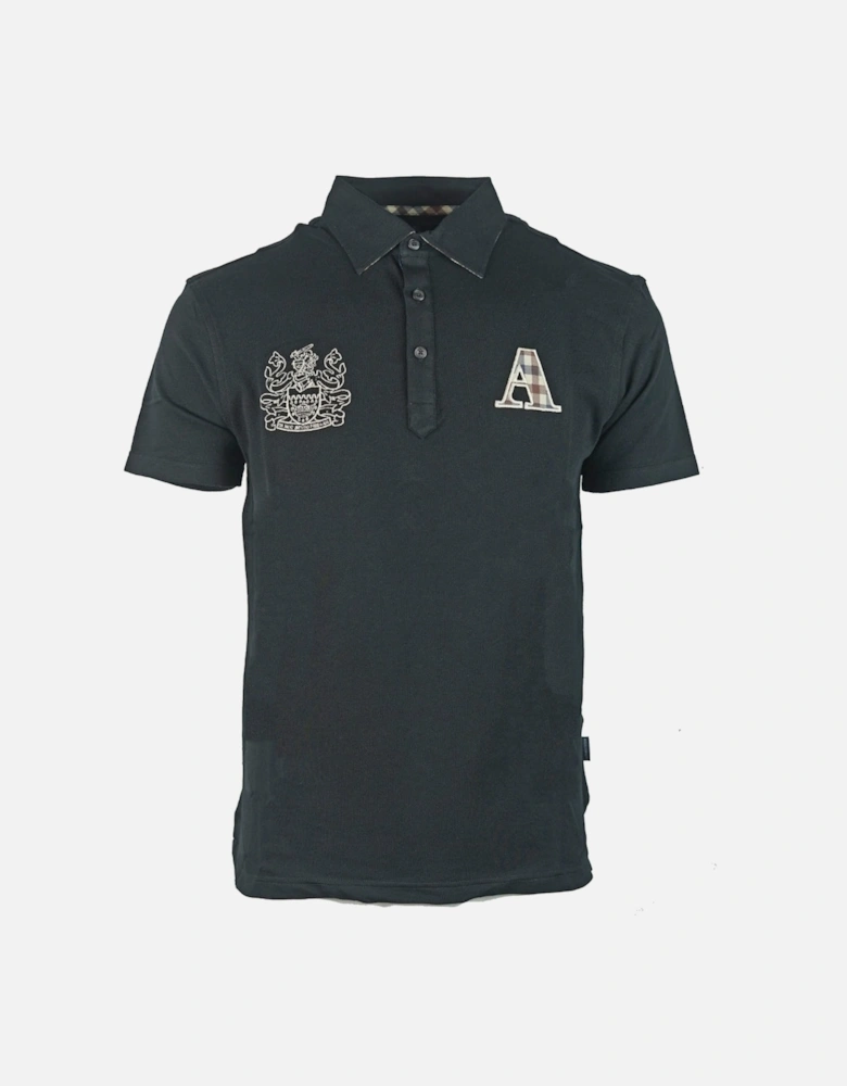 Check A Logo Black Polo Shirt