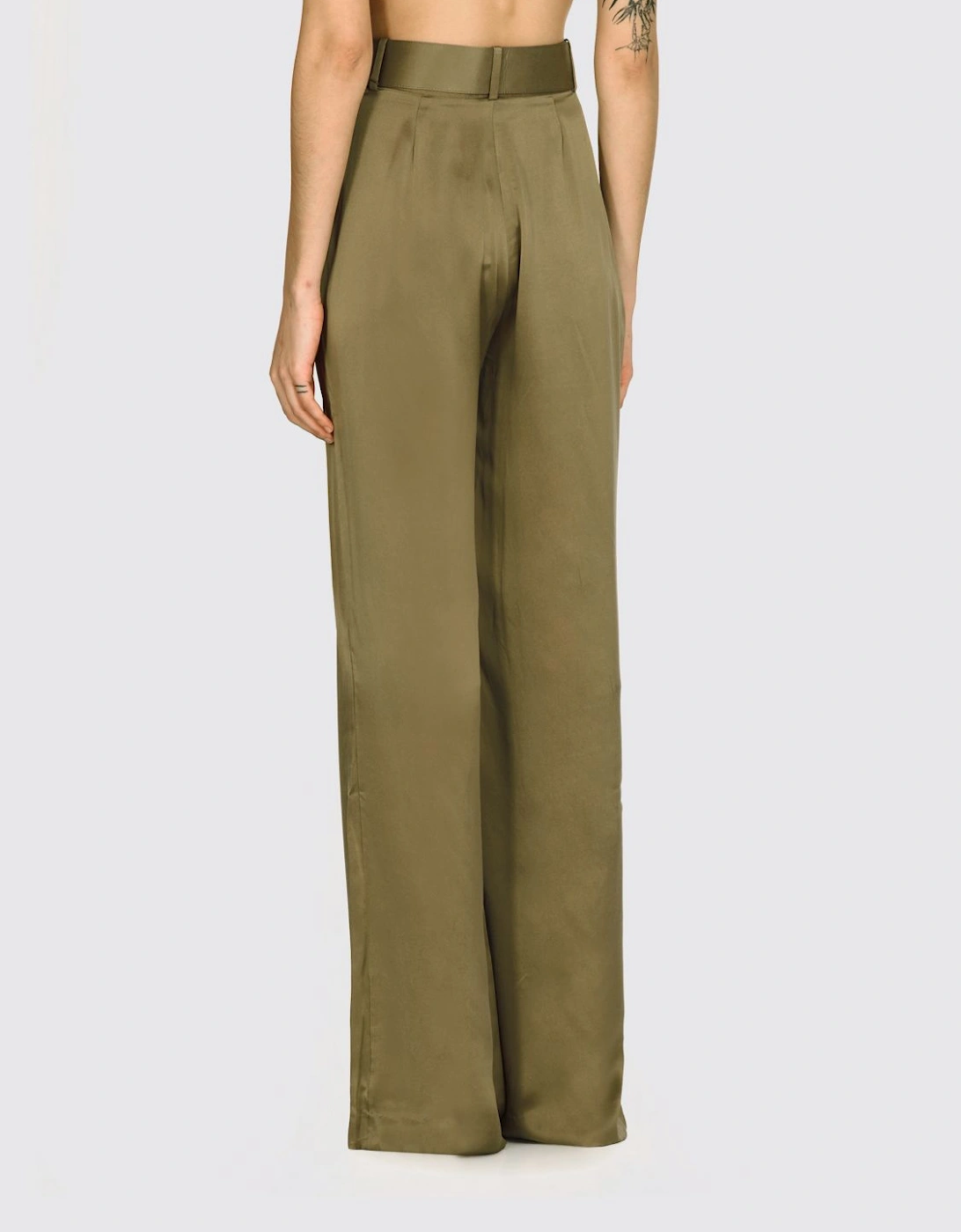Silk WideLeg Pants with Belt
