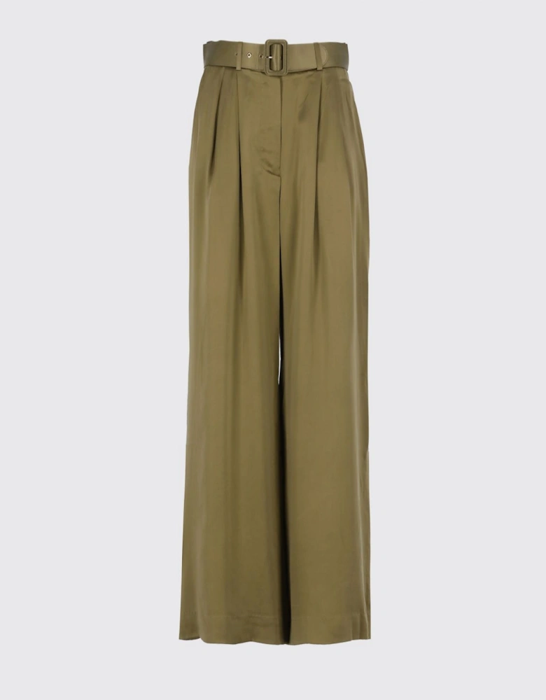 Silk WideLeg Pants with Belt