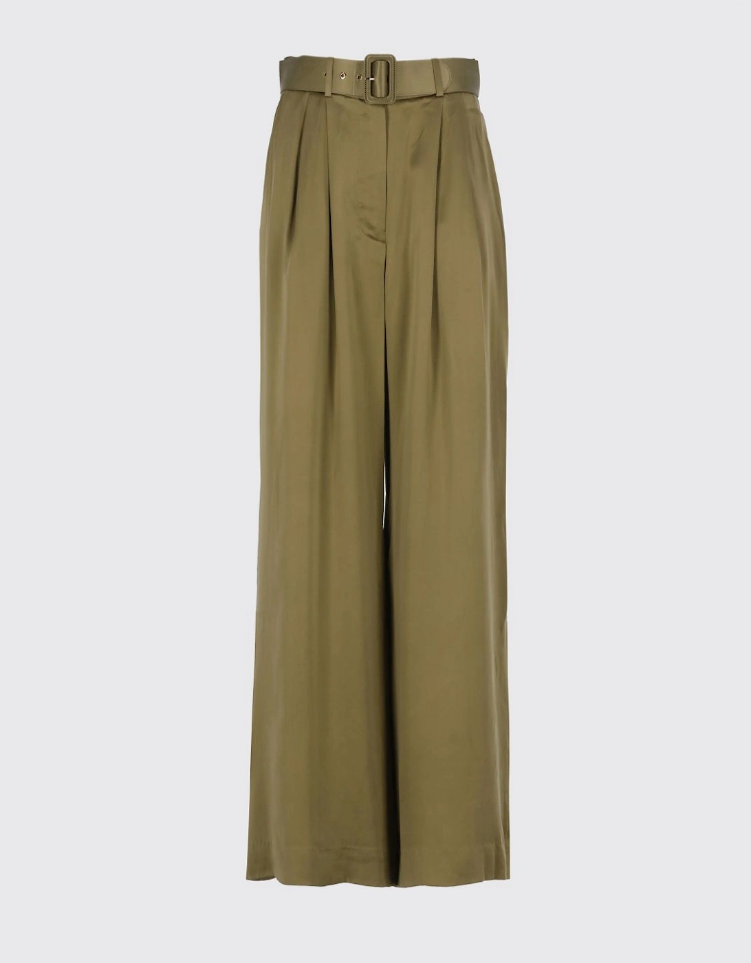 Silk WideLeg Pants with Belt