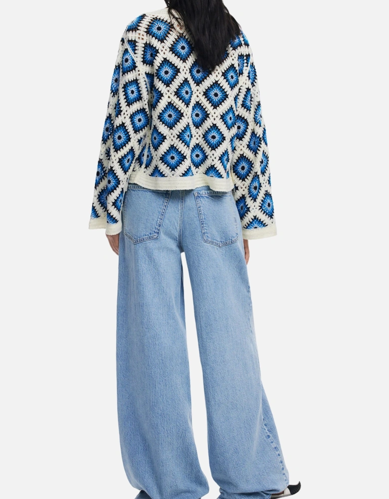 Crochet Pullover Sweater Geometric Pattern