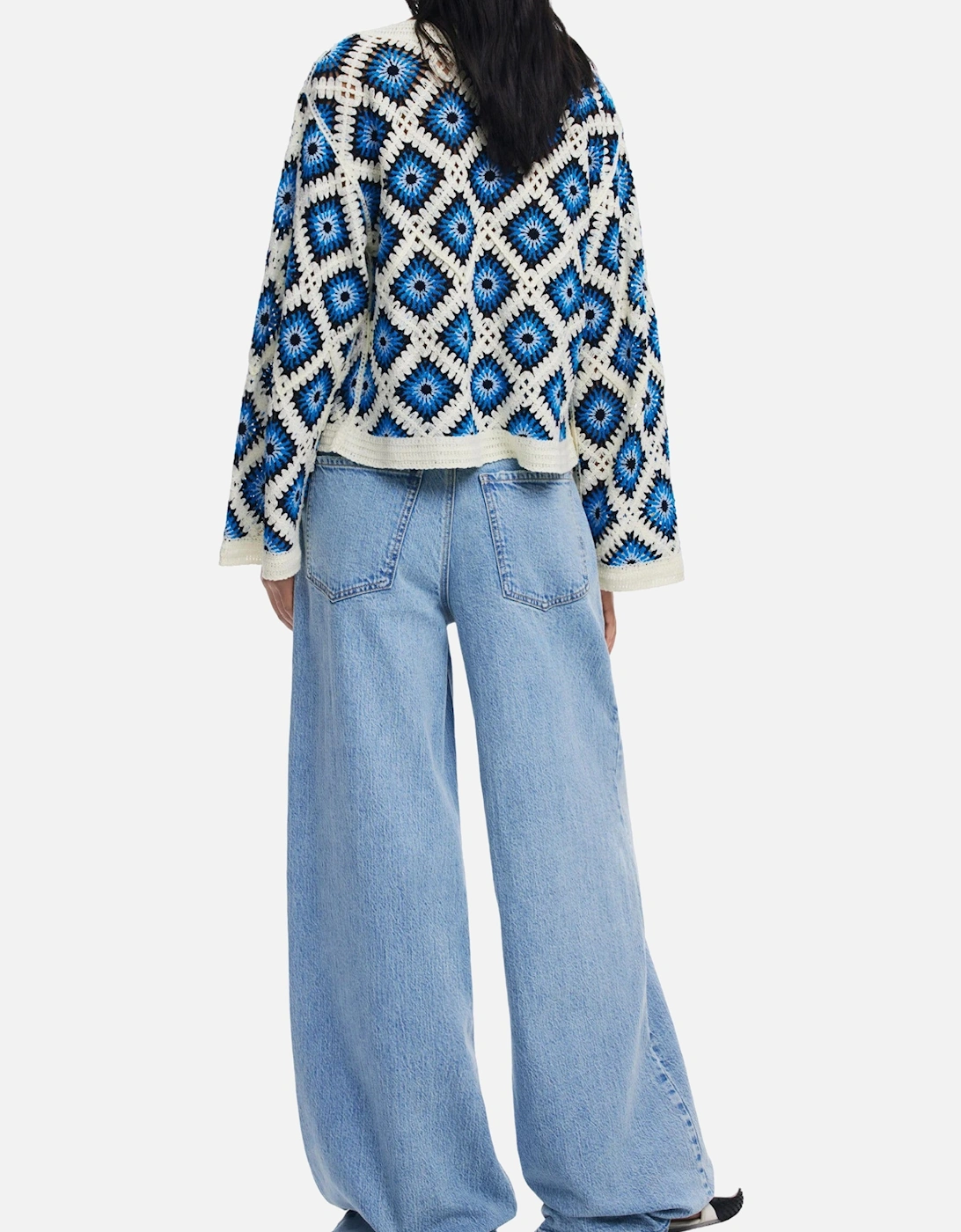 Crochet Pullover Sweater Geometric Pattern