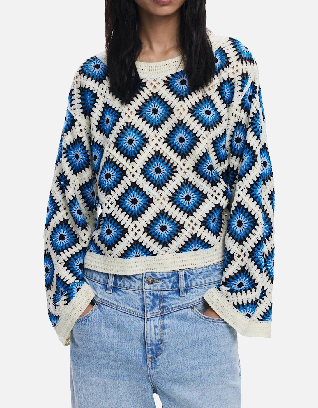 Crochet Pullover Sweater Geometric Pattern, 4 of 3