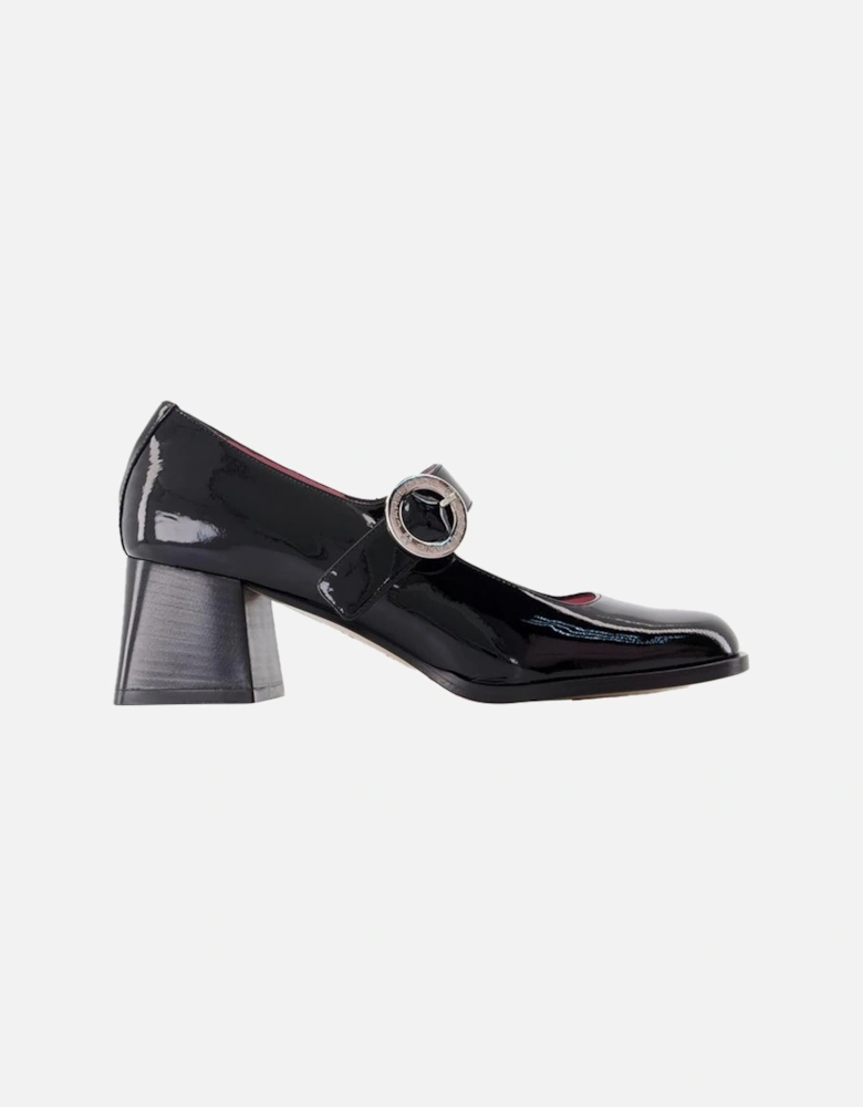 Patent Leather Block Heel Pumps
