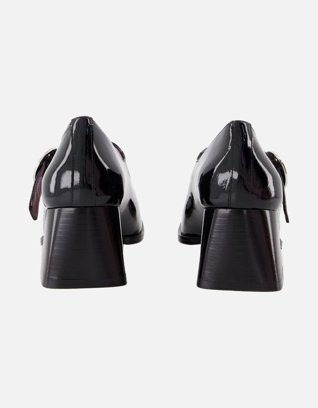 Patent Leather Block Heel Pumps