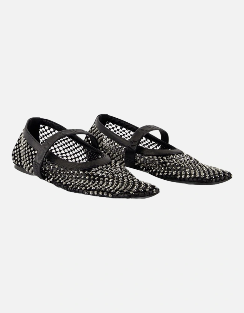 Crystal Mesh PointedToe Flats