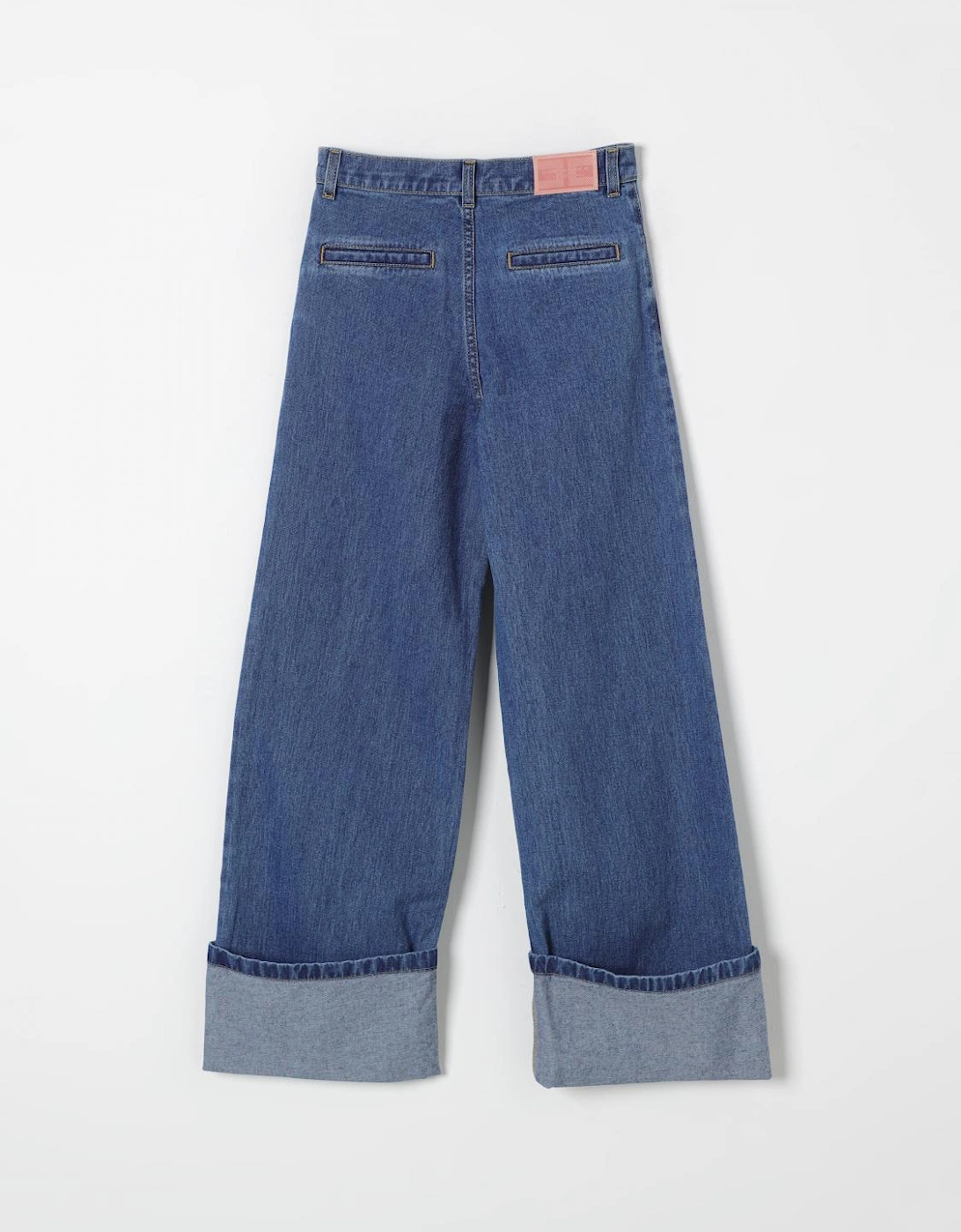 Wide Leg Jeans with Cuffed Hems