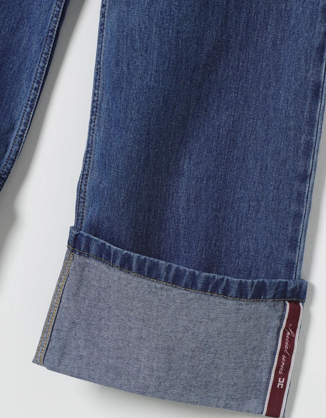 Wide Leg Jeans with Cuffed Hems
