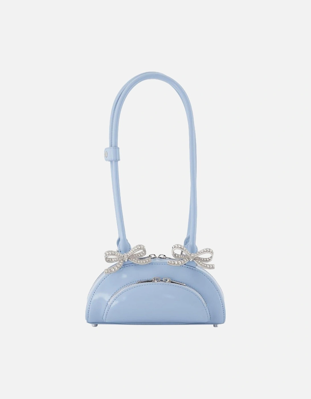 Curved Mini Leather Shoulder Bag with Top Handles and Magnetic Clasp, 4 of 3