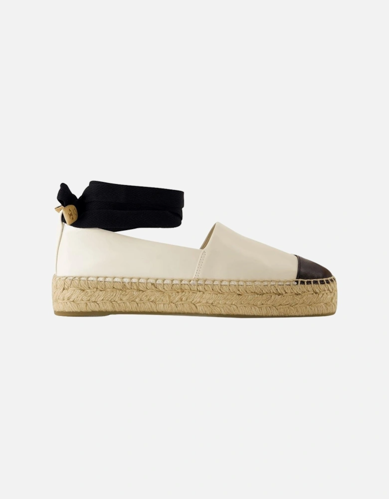 Cap Toe Leather Espadrilles