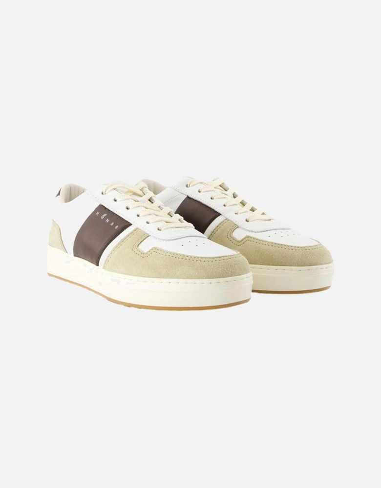 Smooth Calfskin Leather Round Toe Sneakers
