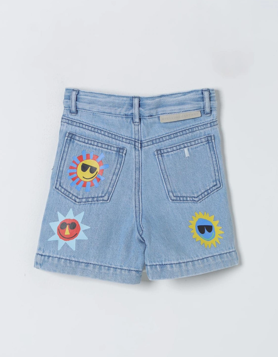Kids Denim Shorts with Sun Appliques