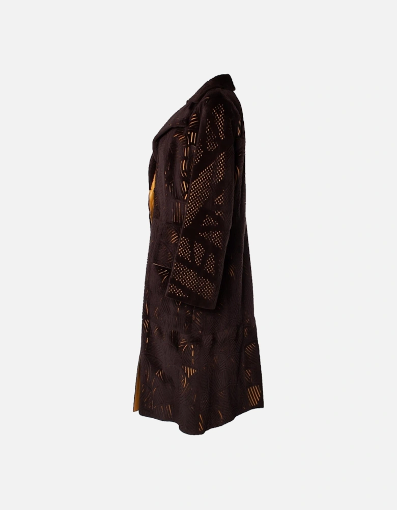 Lasercut Mink and Leather Coat