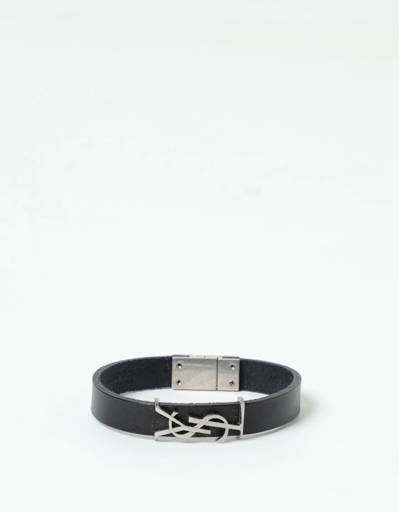 YSL Leather Bracelet Cascading YSL Logo
