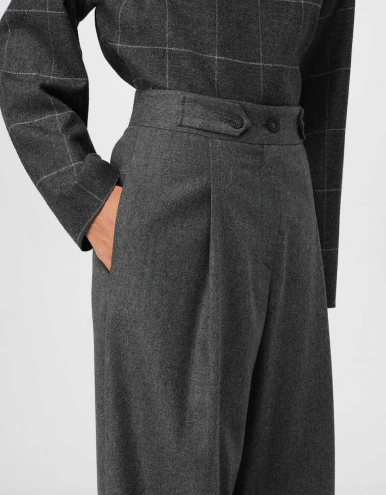 Wide Leg Wool Trousers
