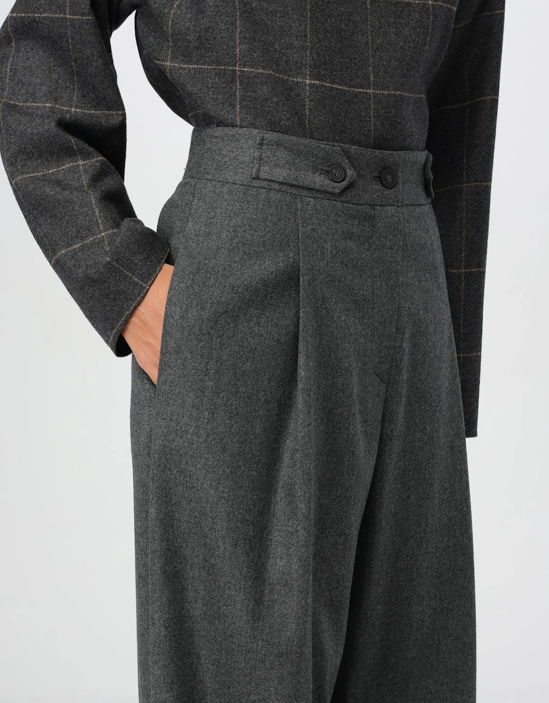 Wide Leg Wool Trousers
