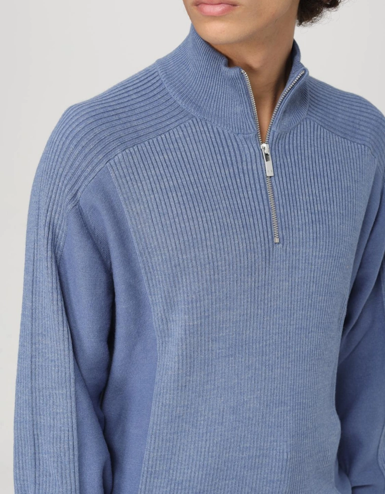 Knit Mock Neck Half Zip Sweater