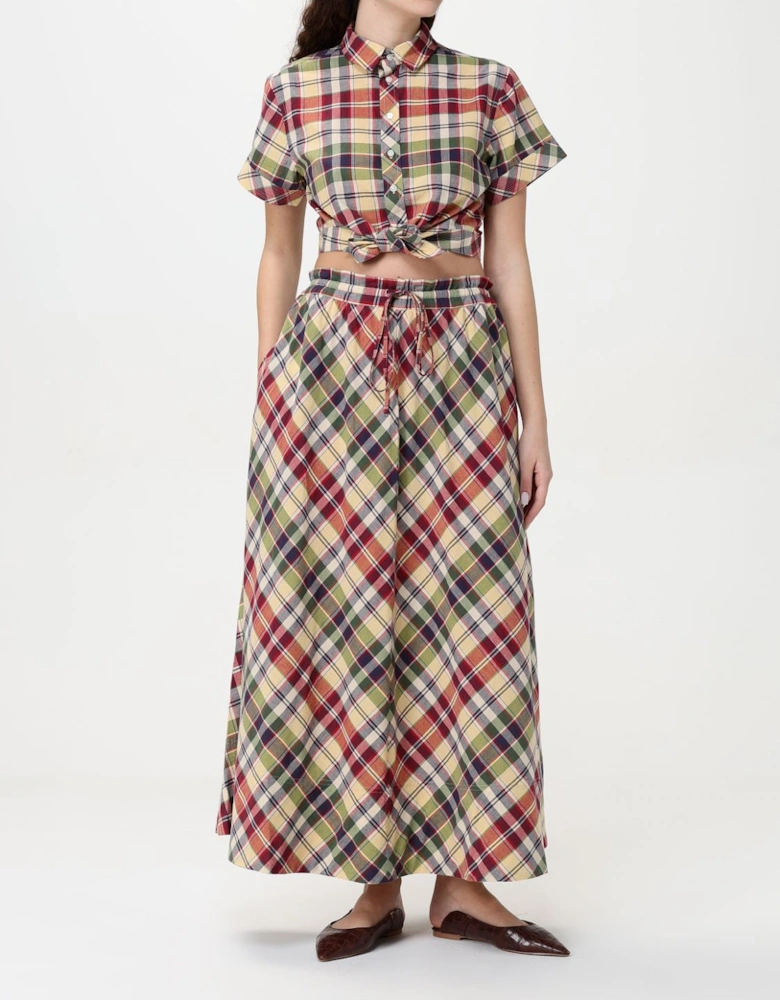 Plaid ShortSleeve Shirt  Skirt Set