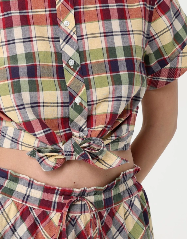 Plaid ShortSleeve Shirt  Skirt Set