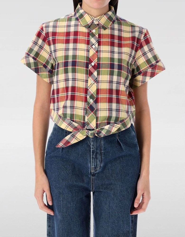 Plaid ShortSleeve Shirt  Skirt Set