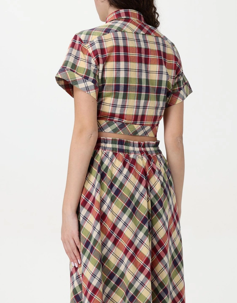 Plaid ShortSleeve Shirt  Skirt Set