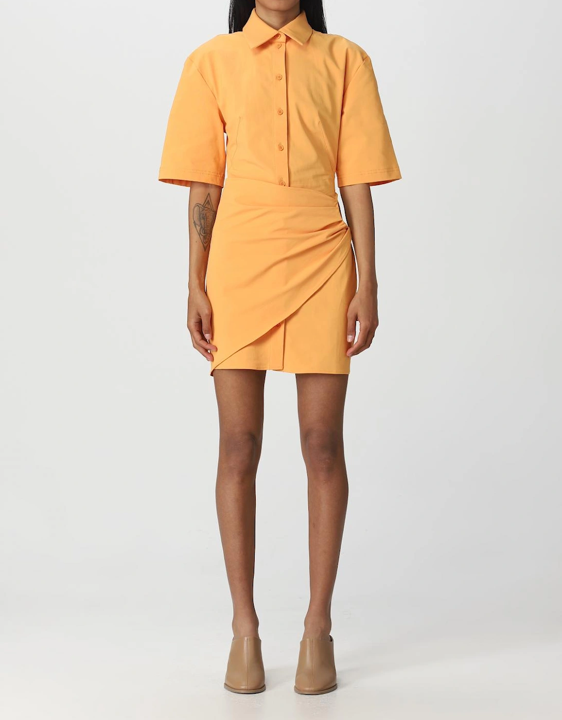 La Chemise Draped Mini Dress