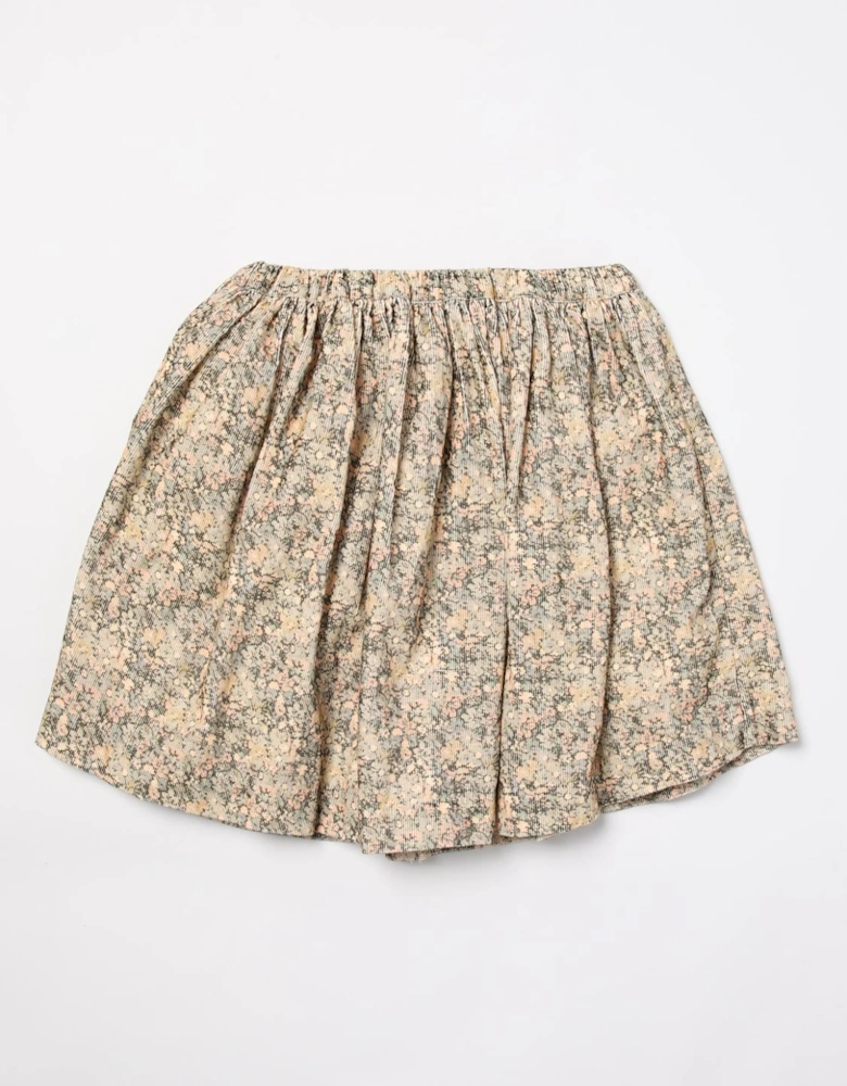 Floral Corduroy Mini Skirt