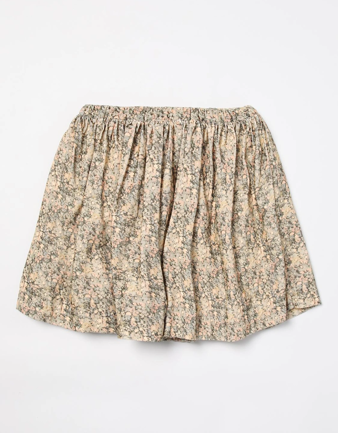 Floral Corduroy Mini Skirt