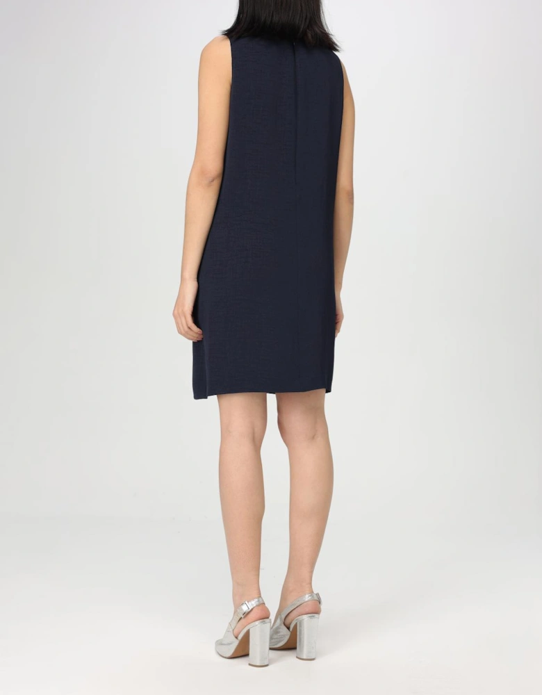 Sleeveless Shift Dress Textured Fabric