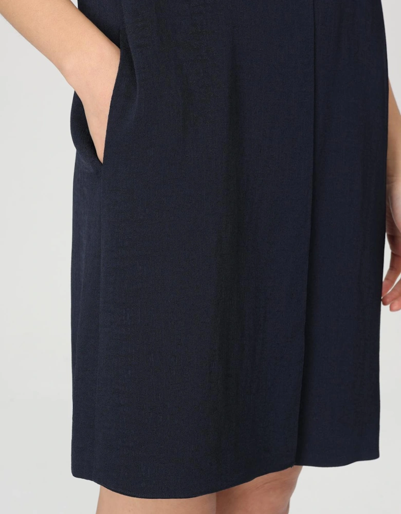 Sleeveless Shift Dress Textured Fabric
