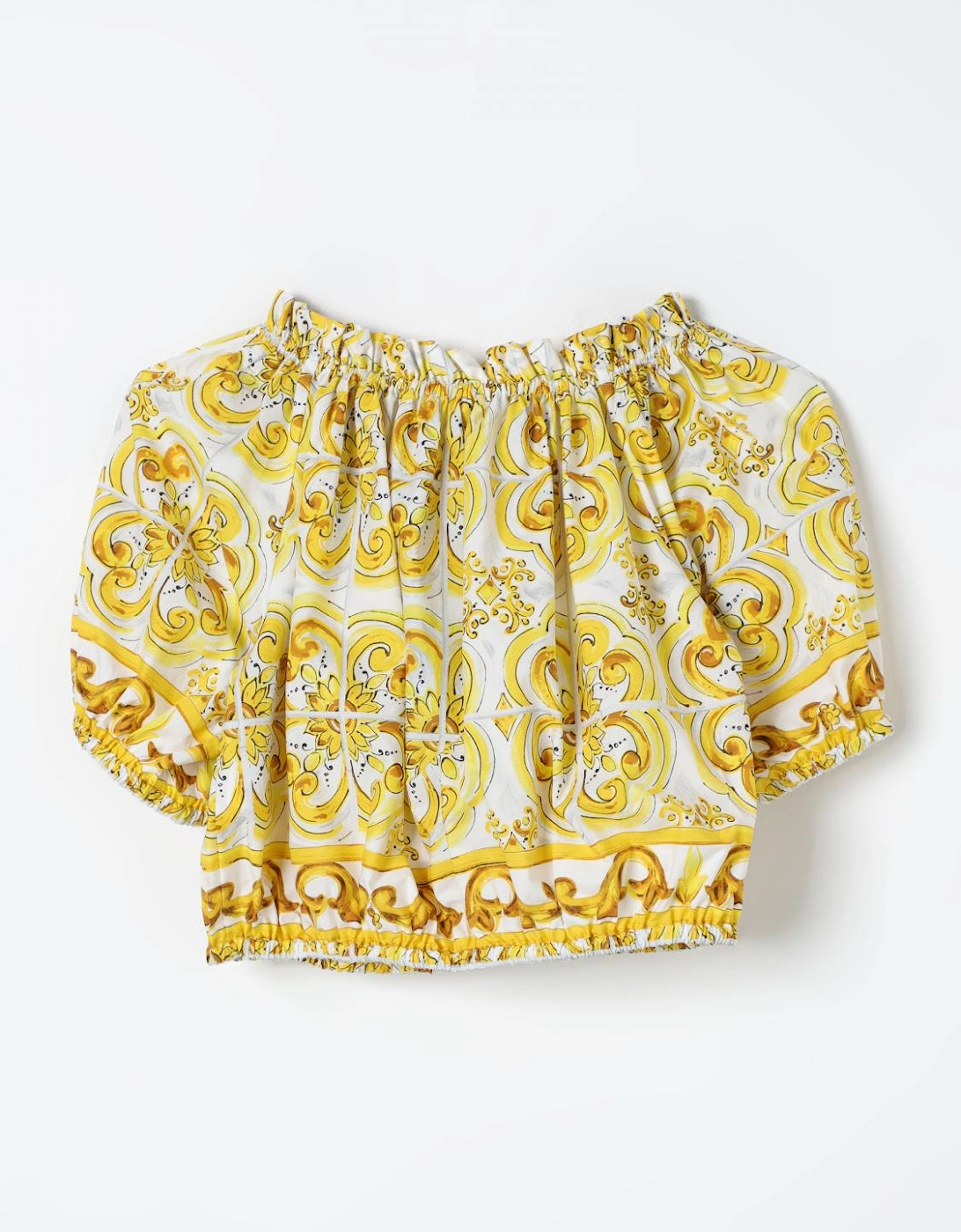 Printed Peasant Top Short Sleeves