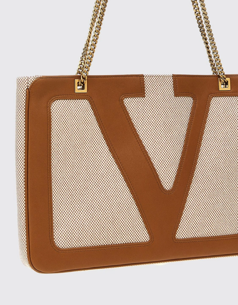 Studded Leather Shoulder Bag with Chain Strap