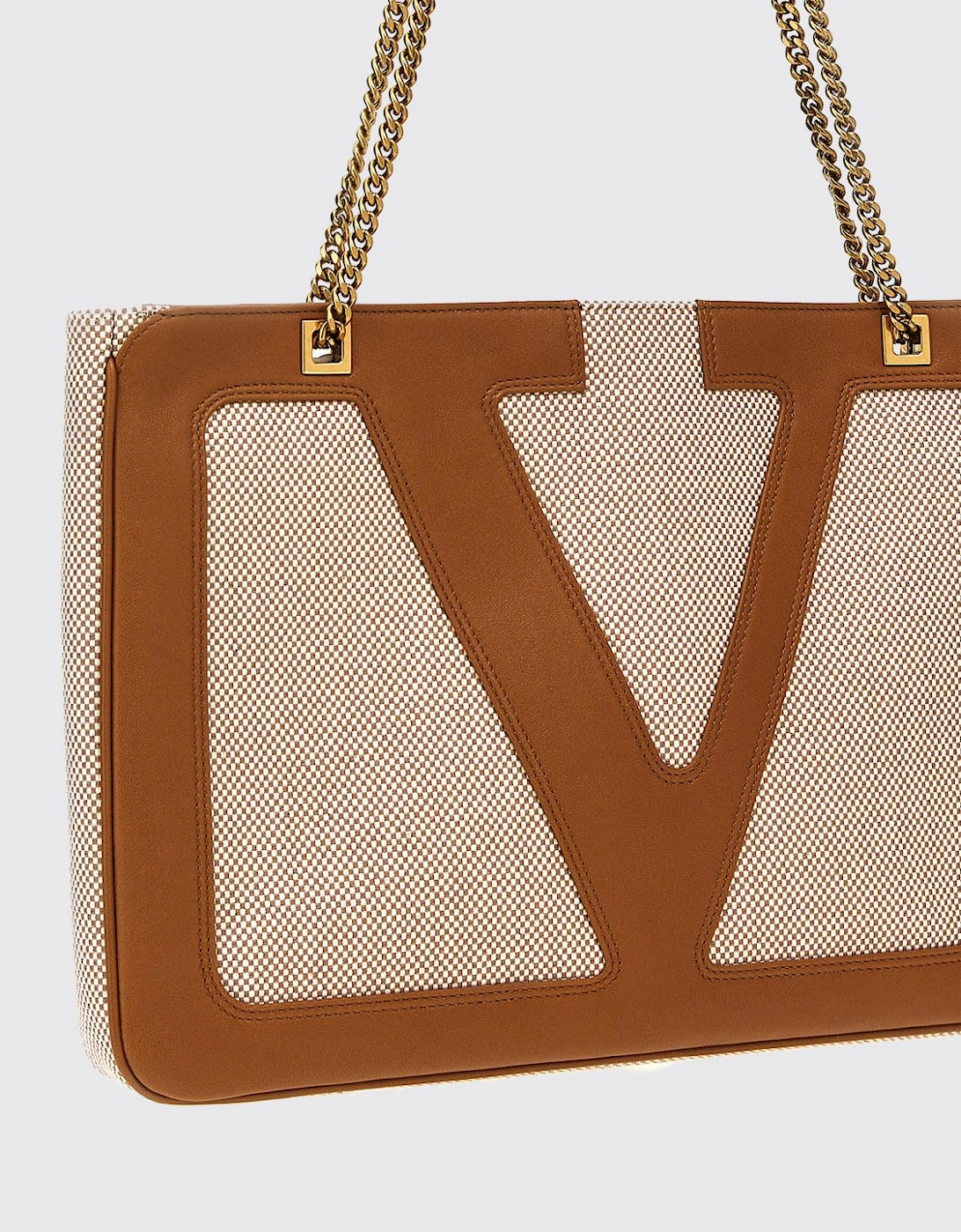Studded Leather Shoulder Bag with Chain Strap