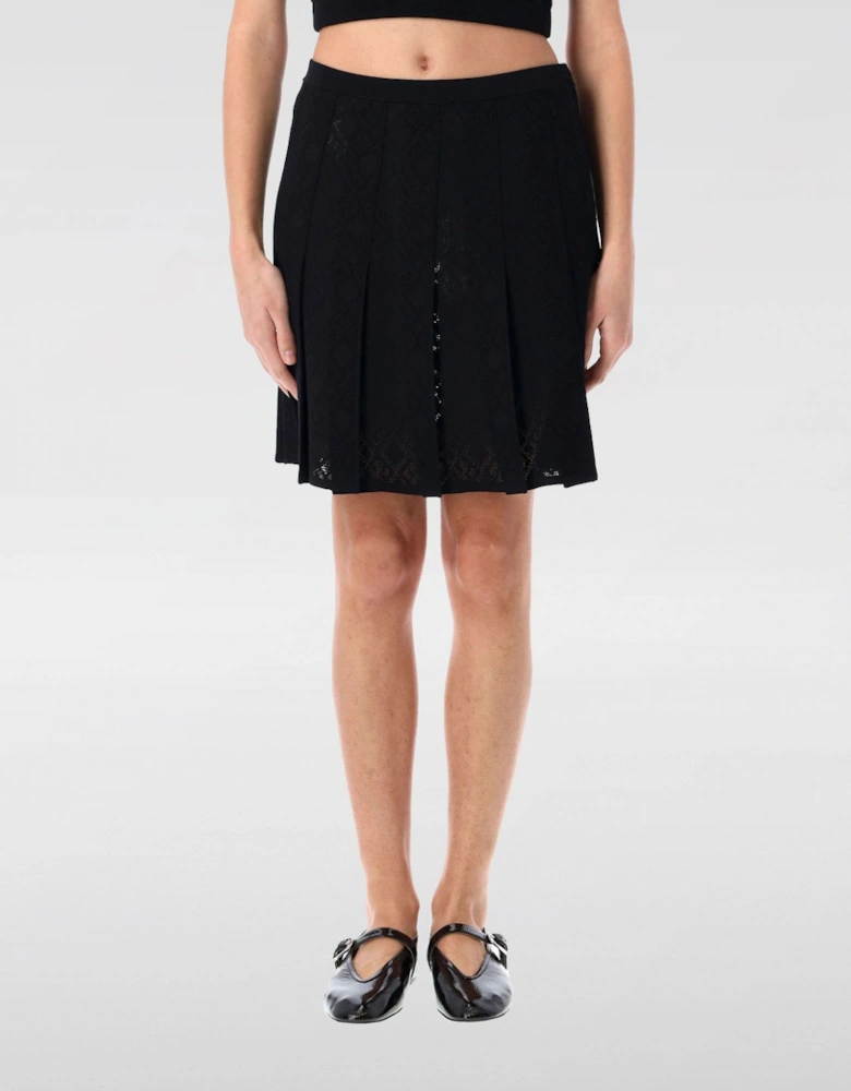 Knit Pleated Mini Skirt