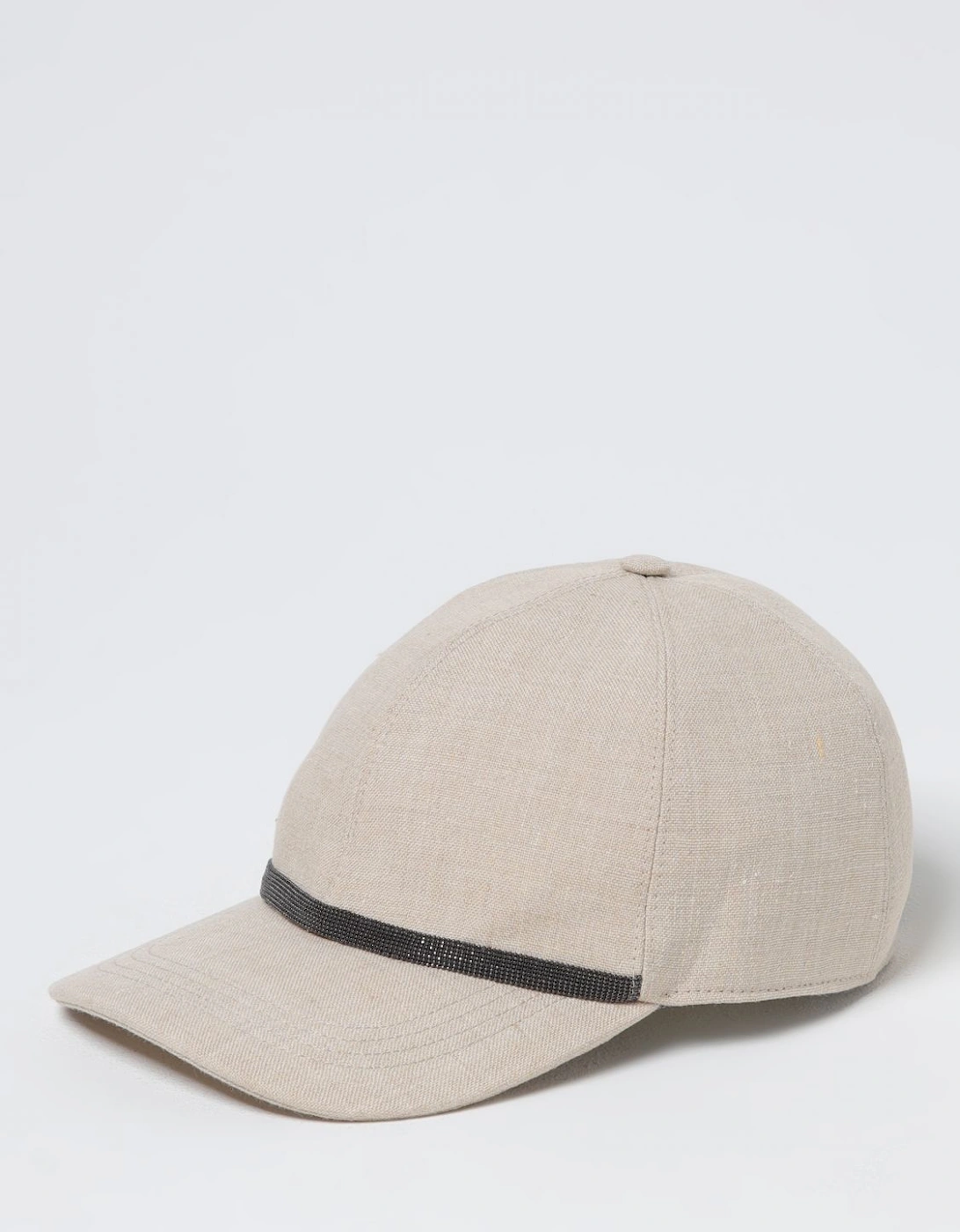 Linen Baseball Cap with Embellished Band, 5 of 4